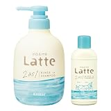 マー&ミー 親子で使える リンスイン シャンプー ポンプ 490ml + ミニボトル 80ml 付き | ノンシリコン アミノ酸シャンプー 全身 顔・からだも洗える ママ ベビー キッズ 子供 赤ちゃん ヘアケア ラッテ