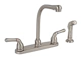 Premier 120171サニベル2ハンドルキッチン蛇口with Matchingスプレー、つや消しニッケル
