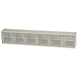 Akro-Mils 06706 TiltView Horizontal Plastic Storage System with Six Tilt Out Bins, 23-5/8-Inch Wide 