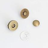 片面カシメ式 マグネットホック マグネットボタン レザークラフト 材料 金具 10組セット (18mm, シルバー)