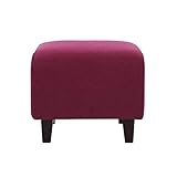 【単品】足置き（オットマン）【LeJOY】スタンダードタイプ グレープパープル 脚：角錐／ナチュラル 【リジョイ】：20色から選べる！カバーリングソファ