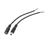 SODIAL(R) 2.1 x 5.5mm 5ペア　メス+オス DC電源 コネクター 16cmケーブル led テープライトコネクション用