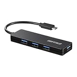 BUFFALO(バッファロー） BSH4U128C1BK USB3.1 Gen1 Type-C 4ポートバスパワーハブ ブラック