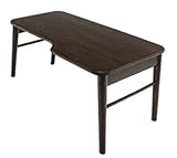 無垢の木製ロータイプデスクテーブル折脚82811ダークブラウン