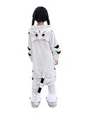 [dorawithme] ネコ きぐるみ パジャマ 子供用 ルームウェア 動物 コスプレ 仮装 コスチューム ハロウィン クリスマス 男女兼用 (140CM)