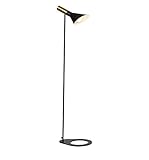 アイロンフロアランプ、ノルディックシンプルな寝室の研究リビングルーム業界ポストモダンE27 * 1 220V高142cmフットスイッチ ( 色 : ブラック )