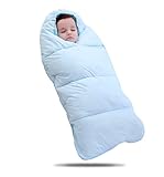 YW ベビー 寝具 赤ちゃん用品 冬 ふわふわ 柔らかい めくれ防止 暖かい 寝袋 温度制御 おくるみ 新生児用 出産祝い 高品質 ベビー スリーパー (M, ライトブルー)