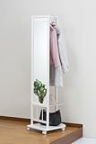 ミラー付きハンガー 姿見ミラー付き (ホワイト （0325620）)
