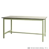 作業台 リノリューム天板 幅180×奥行90×高さ90cm グリーン 300㎏/段