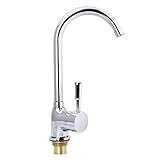 ZILONG Commercialステンレススチールシングルハンドルキッチンシンク蛇口、ホットとコールド水キッチンバー/準備シンク蛇口スポットResist、ポリッシュクローム