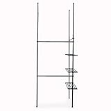 LOWYA （ロウヤ） つっぱり棚 ツッパリ棚 壁面収納 ランドリーラック 収納棚 ディスプレイ棚 収納 幅88.5cm ブラック おしゃれ 新生活