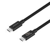 オウルテック 充電ケーブル 高速転送 最大80Gbps / PD240W充電 USB Type-C to USB Type-Cケーブル 映像出力対応 1m ブラック OEC-CB80G01CC10-BK