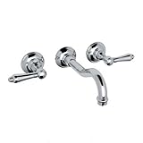 Rohl A1477LMAPC-2 U.3271X-Stn-2 A1477Lm-2 Acqui Wall Mounted Bathroom Faucet with Metal Lever Handle