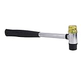 PandaHall Elite 2WAY ハンマー パイプ柄 コンビハンマー ゴム&プラ 補修ツール スチールハンドル ジュエリー用 工具 道具 プラチナ 25.5x6.9x2.5cm