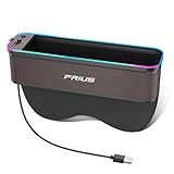 プリウス 車用サイド収納ボックスシートポケット プリウス 30系 40系 50系 60系 収納ボックス 車席隙間ポケット USB充電 LED雰囲気ライト 小物入れ付き 小物収納(運転席用/1個,ブラウン)