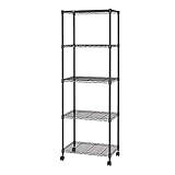 ドウシシャ メタルラック本体 ラック(幅60cm-5段) 幅61×奥行41×高さ178.5cm ルミナス ノワール スチールラック 5段 NO6018-5