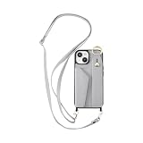 HanaRo iPhone15 用 ケース スマホケース カード収納 ポケット 付き ベルト ﾗｲﾄｸﾞﾚｰ