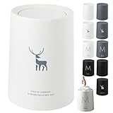 ゴミ箱 ふた付き 大容量 ダストボックス 蓋付き 丸型 おしゃれ 袋が見えないゴミ箱 黒 コンパクト サニタリーボックス シンプル 北欧 洗面所 トイレ リビング キッチン オフィス ベッドルーム用 (ホワイト-A,12L)