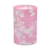 茶筒 茶缶 さくら ピンク 100g 桜 和紙缶 保存容器 キャニスター 密閉 中蓋 静岡 かやまえん