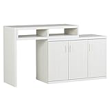 arne テレビ台 パソコンデスク 完成品 伸縮 コーナー ハイタイプ キャビネット T+D 90W扉 ホワイトウッド