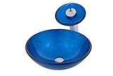 Novatto VerdazzurroガラスVesselバスルームシンクセット NSFC-S132001CH 1