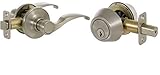 Callan KI3001R Kendall Series Grade 3 Keyed Entry Lever & Single Cylinder Deadbolt Set, Satin Ni