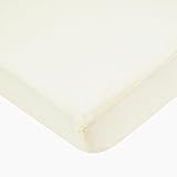 TL Care 100% Cotton Jersey Knit Crib Sheet, Ecru, 28 x 52 by TL Care