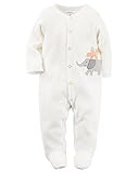 カーターズ Carter's カバーオール 長袖 前開き フレンチテリー綿 & ベビー・デポ モスリン ウォッシュクロス French Terry Snap-Up Sleep & Play NB (5