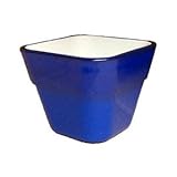 【4個入】イタリア製樹脂ポット(植木鉢/プランター) コッコスクエアー 7cm/穴無し インディゴ(青) 〔ガーデニング用品/園芸〕