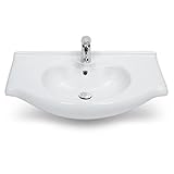 Nameeks 066000-u CeraStyle 21 – 3 / 5 "セラミック壁マウント浴室シンクwith 1 fau、 ホワイト CeraStyle 066000-U-One Hole-6