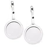 サムコス 缶バッジカバー PUレザー 缶バッジ キーホルダー式 2枚セット 透明 保護カバー コレクション ディスプレイ 缶バッジの保護 傷防止 収納 痛バッグ アニメグッズ 本命 CP 写真フレーム 丸バッジ ホワイト (約75mm缶バッジ対応)