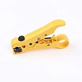 LUBAN Wire Stripper Cutter Use for Round/Flat UTP Cat5 Cat6 Coax Coaxial Cable Stripping Tool (Yello