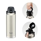 スケーター(Skater) ハンドル付 ダイレクトボトル 1200ml 水筒 マグボトル シルバー STD12H-A