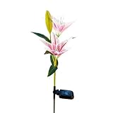 Pursue　ソーラーフラワーライト ユリ　百合　埋込型花ライト め込み式 防水 LEDソーラーライト ソーラ ー充電式 庭園灯 玄関ライト 屋外照明ライト