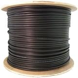 ElectroExperts Direct Burial/Outdoor Rated Shielded Cat5e Black Ethernet Cable, Solid, 24 AWG, Spool