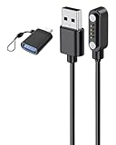 For Fohil AIボイスレコーダー 充電ケーブル 充電器【KONXISA】磁気吸着式 USB充電 100CM 4ピン 充電ケーブル 高耐久 軽量 小さい 持ち運び便利 USB to Type-Cアダプターが付属（1本/ブラック）