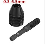 Sndy 0.3-3.6/0.3-6.5/0.6-8mm キーレスドリルチャック1/4 インチ六角シャンククイックチェンジアダプターコンバーター-1#