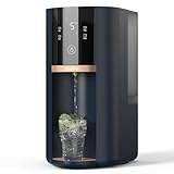Leysern カウンタートップ逆浸透水フィルターシステム UV付き 5段階RO水ろ過システム 4:1 純粋に排水可能 ポータブル 回転ベースデザイン & 容量4つ