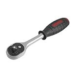 uxcell トルクレンチ　メカニック　回転ヘッド　シルバートーン　レッド　ブラック　 20.5 x 4 x 2.7cm