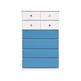 アルファタカバ ベビータンスシリーズ 75cm幅6段 シャスタ ブルー (カラフル)