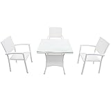 人工ラタンチェア3脚 四角テーブル1台 4点セット 強化ガラス ホワイト 籐 肘掛け付き 家具 ファニチャー インテリア スタッキングチェア リビング chair 椅子 南国 アジアン バリ風 リゾー