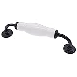 Viviseason(ビビシーズン) 取っ手 ハンドル ドア取っ手 引き出し取っ手 つまみ 欧風 セラミック 戸棚ノブハンドル ホワイト 白黒 5つのデザイン選択可能