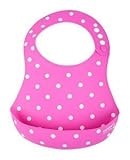 BB & Co Bib Pink Polka Dot Soft Picks Up Crumbs catcherz by BB