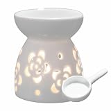 JP Number アロマポット 香炉 アロマ炉 アロマ ディフューザー アロマバーナー 陶器 キャンドルホルダー セット (ローズ)