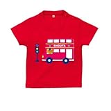BabyChips ロンドンバス(名入れ半袖ベビーTシャツ) 120 レッド