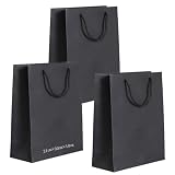 ギフトバッグ プレゼント用 21×10×30cm ブラック 紙袋 ラッピング袋 おしゃれ 3枚セット 贈り物用 NYANDELMO ND-0175-R06-BG-3SET21