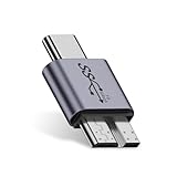 Duttek USB 3.0 MicroB延長アダプター USB 3.0 to MicroB変換アダプター、USB 3.0メスからMicroBオス延長コンバーター、USB外付けハードドライブ用のMicro USBからUSB 3.0アダプター。