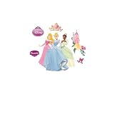 Disney Princesses Aurora, Cinderella & Tiana Wall Graphic [並行輸入品]