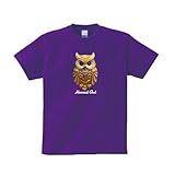Tシャツ 半袖 ミミズク みみずく フクロウ ふくろう Owl 金色 刺繍 オリジナル デザイン 豊富なカラー 綿100％