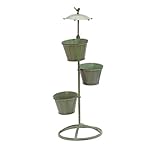 J-園芸ラック ラワースタンド フラワーラック3つの植物フラワーポットホルダーシェルフのための鉄の金属の立っているフラワー棚屋内バルコニー、リビングルーム、および緑で利用可能な商業的な装飾棚（フラワー